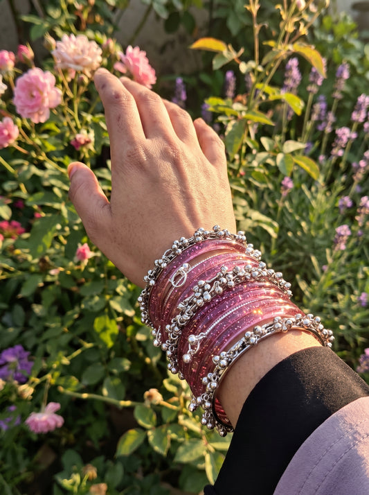 Pink Jelly Bangle with Ghungroo for single wrist | Fuchsia Resin Bangles | Jelly Bangles